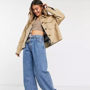 NWOT ASOS DESIGN brushed shacket in camel